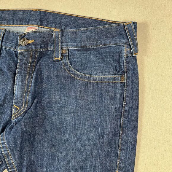 True Religion Jeans Men’s 42x34 Blue Straight Leg Colorful Striped Pocket Flap - Picture 3 of 16